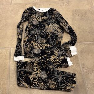 Kids Festive Pajama Set - Black and Gold